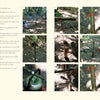 A two-page spread in "Wilderness Axe Skills and Campcraft" by Schiffer Publishing, Ltd. features text and a step-by-step photo guide to making an adjustable pot hanger outdoors with sticks, rope, and a kettle over a campfire.