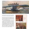 A vintage ad depicts the Dornier Do X flying boat above water with passengers on deck. Below, two illustrated J. Keller & Co. Zürich ads highlight the airline’s furnished lounges. Product: Dornier Do X by Schiffer Publishing, Ltd.