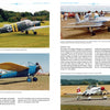 A page from "Classic Light Aircraft" by Schiffer Publishing, Ltd. features four color photos of vintage and modern planes on grass or tarmac, with detailed captions and info about each aircraft and its manufacturer surrounding the images.