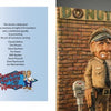 An open copy of Thinking Inside the Roughout by Schiffer Publishing, Ltd. shows copyright info, a dedication with a cartoon woman holding a tray, a police officer puppet at a donut shop (caricature carving), and the table of contents.