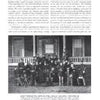 A page from "The Officer Corps of Custer's Seventh Cavalry" by Schiffer Publishing, Ltd. features two columns of text above a black-and-white photo of many people posed on a porch—likely frontier military leaders—and a caption below the image.