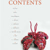 The table of contents for "Sculptural Secrets for Mosaics" by Schiffer Publishing, Ltd. features a vivid 3-D red flower mosaic sculpture at the bottom right, with section titles and page numbers vertically centered above.
