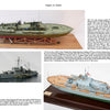 A page from "American PT Boats in World War II Volume Two" by Schiffer Publishing, Ltd. shows three images: a green model torpedo boat, a black-and-white WWII naval photo, and a tan-blue patrol boat, each with text descriptions.