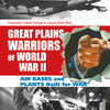 Book cover for "Great Plains Warriors of World War II: Air Bases and Plants Built for War" from Schiffer Publishing, Ltd., shows a B-29 Superfortress, a patriotic pointing hand, and a factory worker, with bold red, white, and blue accents.
