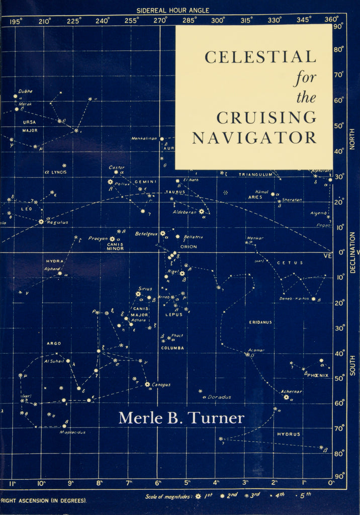 Celestial for the Cruising Navigator by Schiffer Publishing, Ltd. features a blue map with white text—perfect for illustrating concepts in celestial navigation or nautical astronomy.