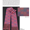 Weave Classic Crackle & More by Schiffer Publishing, Ltd. is displayed with a handwoven scarf in purple and pink crackle weave, laid flat with close-up details—ideal for exploring treadling variations from your favorite weaving book.