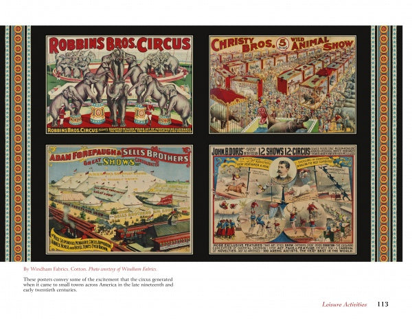 American Toile by Schiffer Publishing, Ltd. features vintage circus posters with colorful scenes, ornate borders, and bold text, capturing the charm of late 19th- and early 20th-century wallpaper and scenic fabric.