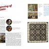 A book spread from American Heroes Quilts, Past & Present by Schiffer Publishing, Ltd. features historical paintings, portraits, quilt patterns, and text on 1776-1825 American events like the Battle of Saratoga and Horatio Gates.
