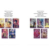 A two-page spread from Schiffer Publishing’s Body Cards shows tarot cards for the Third Eye and Crown Chakras with mystical art. Brief chakra descriptions and keywords appear above each set of anatomy cards.