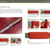 Schiffer Publishing, Ltd.’s Paracord Knife Handle Wraps guide shows step-by-step photos and instructions for making double-layer flat-style wraps on fixed-blade knives—ideal for tactical knives, with clear images and text on a white background.