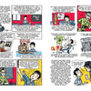 A colorful graphic novel page from "Marvin" by Schiffer Publishing, Ltd. shows a woman recalling her musician father through illustrated memories—family moments, childhood, performances, newspaper headlines—with dialogue in speech bubbles.