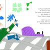 An elderly man with glasses cuts blue paper shapes in bed, surrounded by colorful cut-outs, as a black cat peeks from a purple chair. Info on Henri Matisse and his art appears—perfect for Schiffer Publishing’s "A Purr-fect Painting.