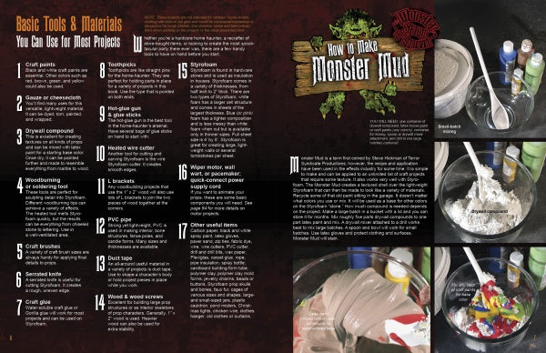 An instructional page from Best of How to Haunt Your House, Volume II by Schiffer Publishing, Ltd. lists tools and materials on the left and shows three step-by-step photos on the right—ideal for spooky Halloween or haunted house displays.