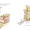 In "All the Things Dad Will Always Say" by Schiffer Publishing, Ltd., a dad insists he doesn’t need directions before getting lost in a pile of planks, humorously claiming, “I have everything under control,” as his child watches.