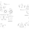 The "Whitework Embroidery" pattern by Schiffer Publishing, Ltd. features black-and-white cushion cover designs with rabbits, trees, houses, and clear assembly diagrams—ideal inspiration for traditional whitework or needlework projects.