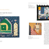A magazine spread showcases vibrant quilts—abstract and kitchen-themed—with text. The header, "Museum Quality," highlights Schiffer Publishing, Ltd.'s release in collaboration with quilt museums.