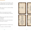 In The Everglow by Schiffer Publishing, Ltd., a book spread covers Tarot divination, card meanings, and reflective questions for cards 0–3. Illustrated cards with keywords appear on pages 140–141.