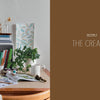 A tidy desk with art supplies, books, plants, and a teal pitcher sits beside an open copy of "Styling Beyond Instagram" by Schiffer Publishing, Ltd. To the right, a brown panel reads Section 3: The Creative in white text.